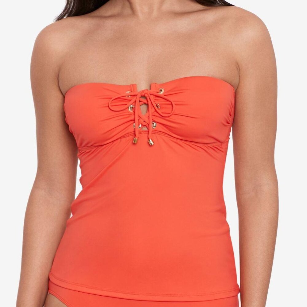Lauren Ralph Lauren Womens Lace-Up Tubini Top Sunset 14